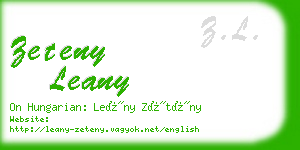 zeteny leany business card